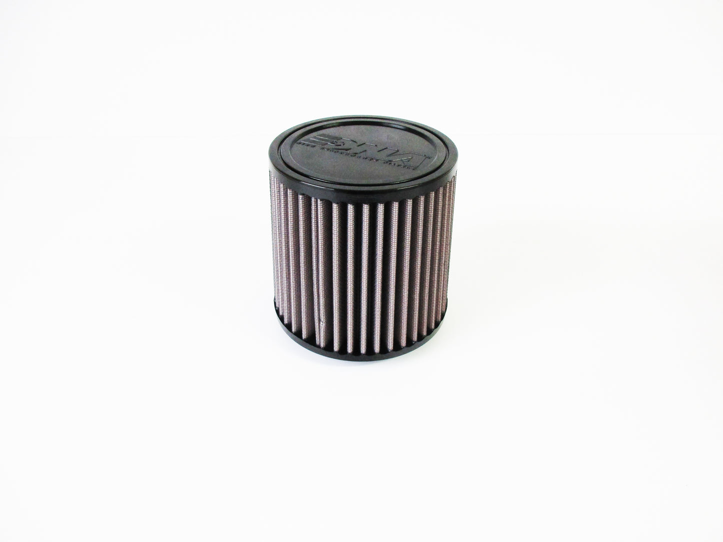 A cylindrical universal air filter, with pleated filter media and black PU ends, shown on a plain white background.