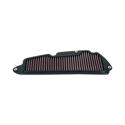 A high performance air filter, with black PU and pleated media, shown on a white background.