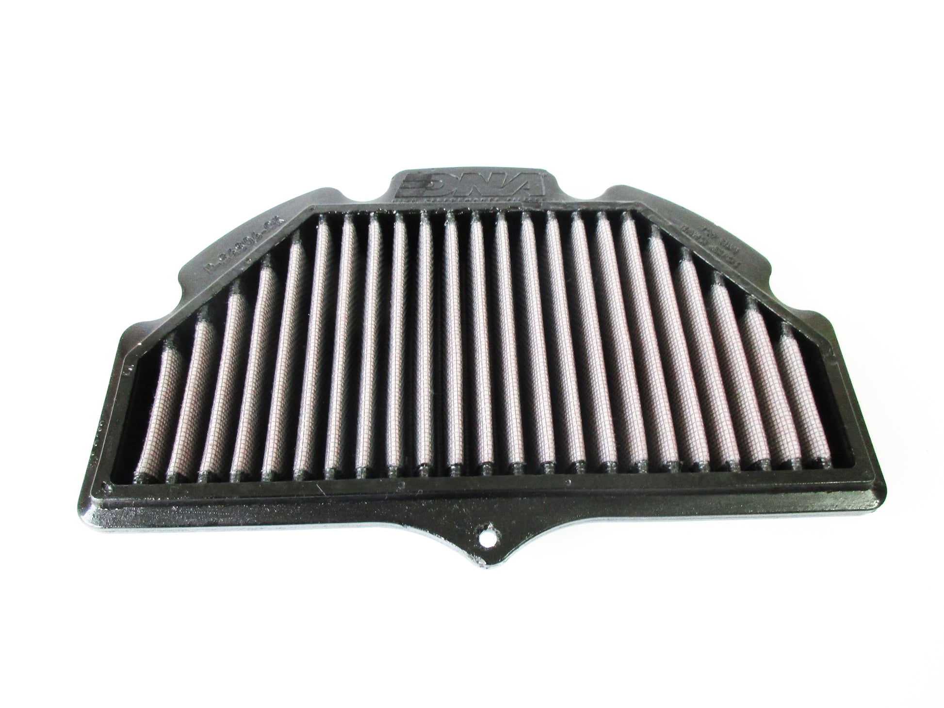 A rectangular pleated air filter with a black PU frame, shown against a plain white background.