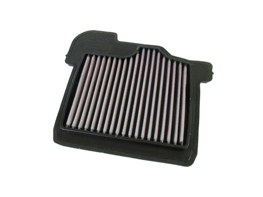 A rectangular pleated motorcycle air filter with a black PU frame, shown on a plain white background.
