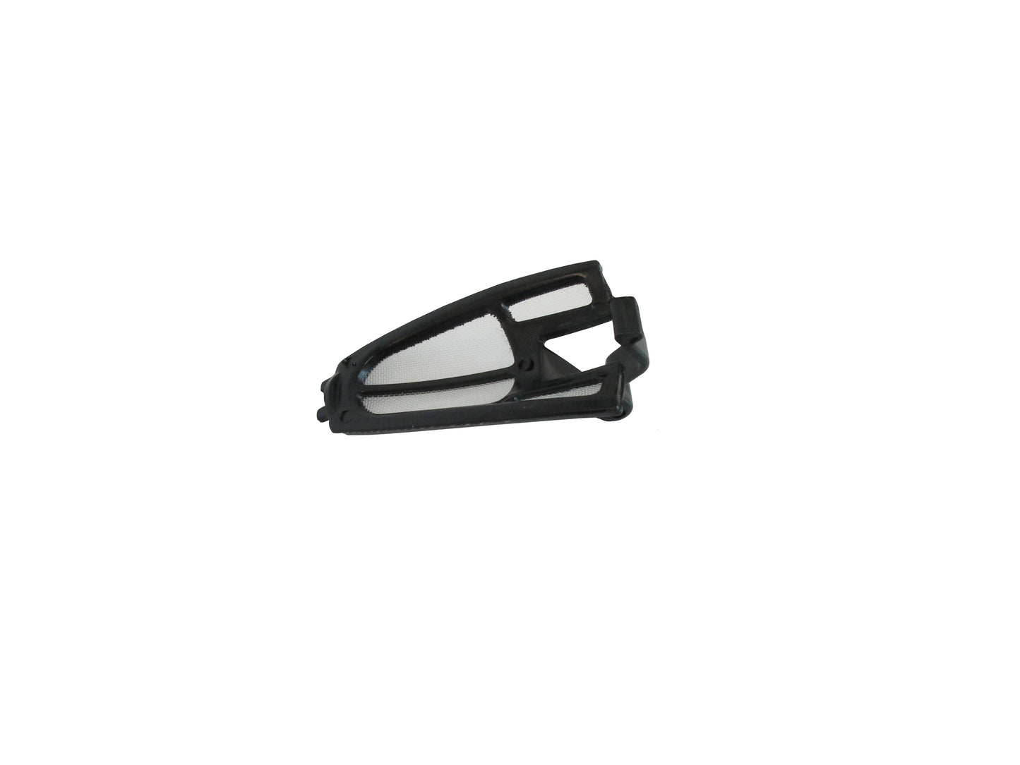 A black plastic and mesh replacement spout filter, shown on a plain white background.